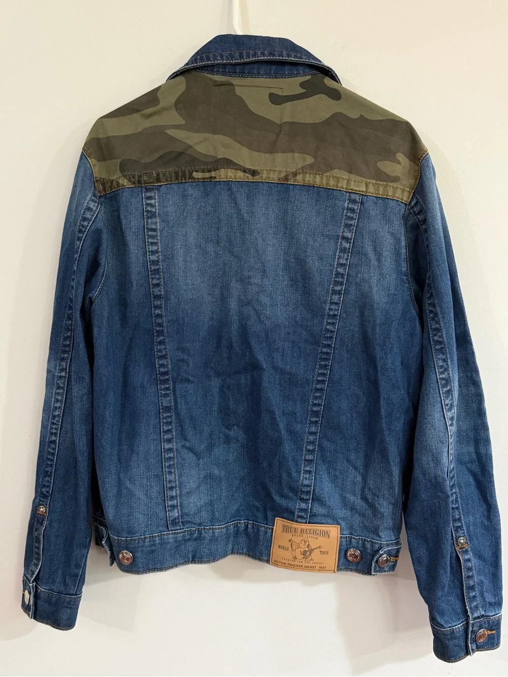TRUE RELIGION Denim Trucker Jacket Limited Edition Camouflage Men’s Medium